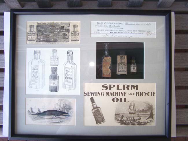 An interesting framed grouping of 19th century Whaling related items